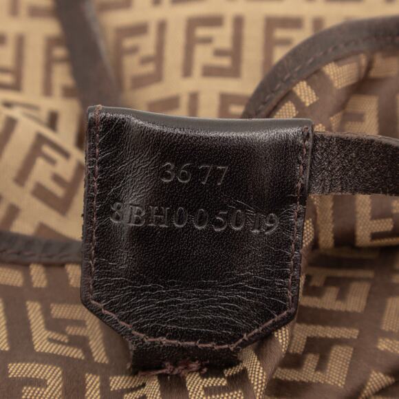 Fendi Zucchino FF Monogram Canvas Roll Open Top Tote Bag Brown VTG - Picture 11 of 14